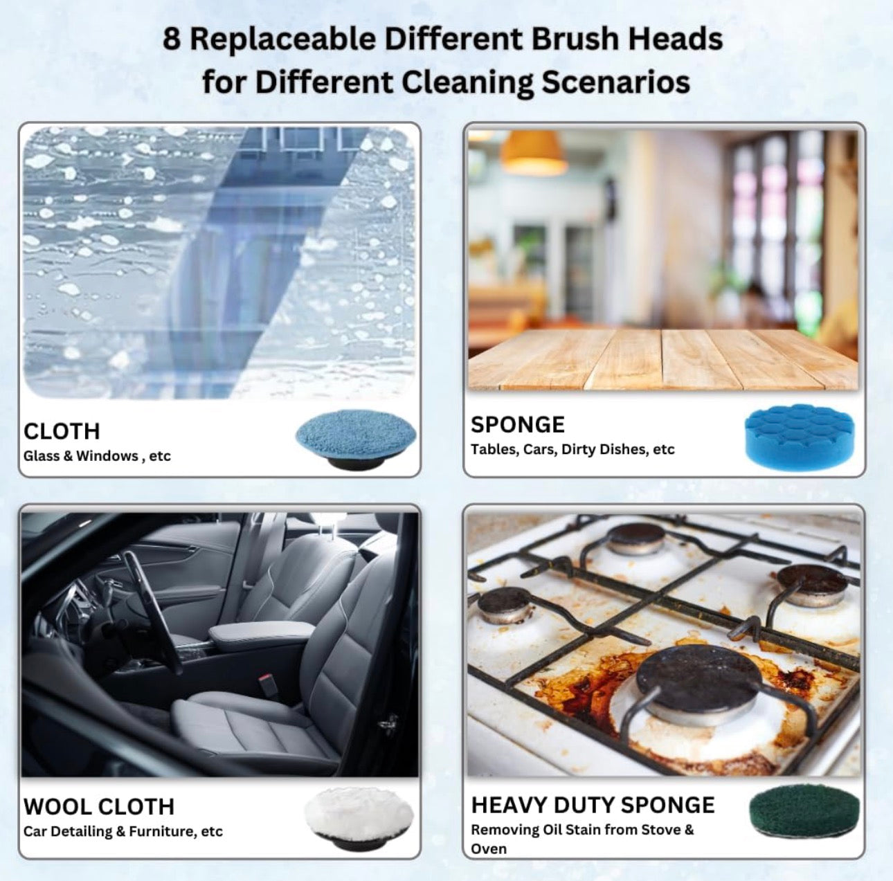 9-in-1 Electric Cleaning Brush with Extendable Handle