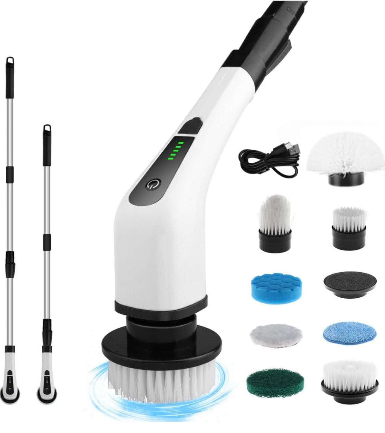 9-in-1 Electric Cleaning Brush with Extendable Handle